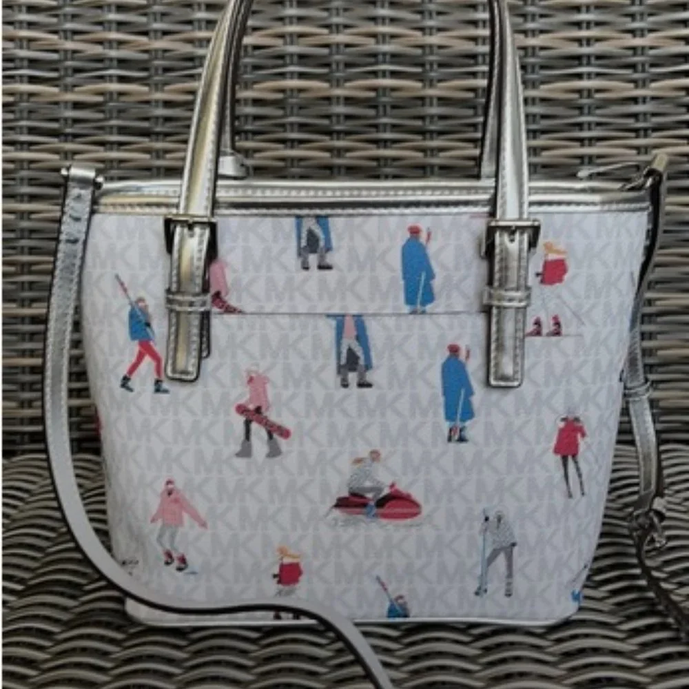 Michael Kors Jet Set Girls XS Convertible Satchel Bright White